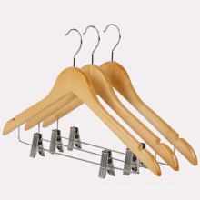 Wholesale garment wide fashion oversized laundry jacket trouser personalized coat wooden clip hanger